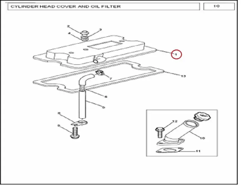 Diagram reference for Millat Massey Ferguson Tractor Spare Part 2 TAPPET COVER 3851833221183322 - Massey Ferguson tractor spare part