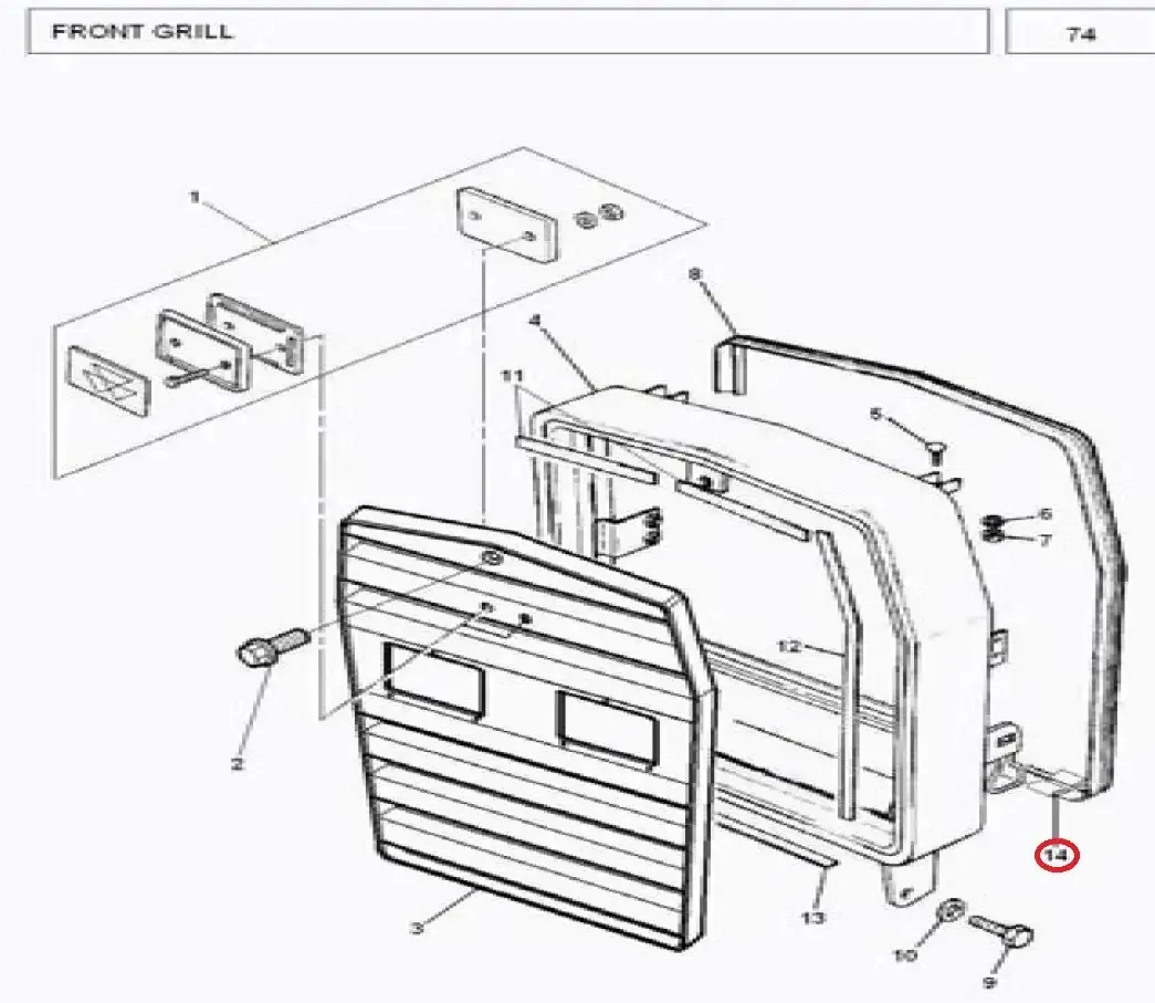 Diagram reference for Millat Massey Ferguson Tractor Spare Part CLIPMOULDINGWRAPPER 23202123202 - Massey Ferguson tractor spare part