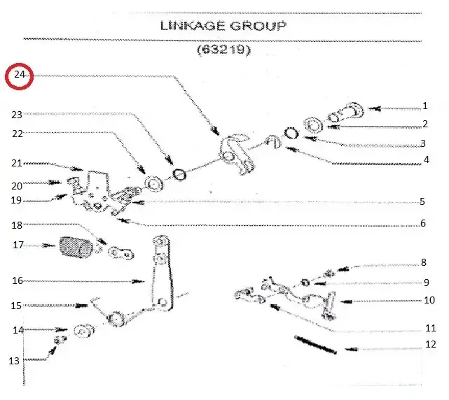 Diagram reference for Millat Massey Ferguson Tractor Spare Part THROTTLE LEVER FORK 1835711835717438 - Massey Ferguson tractor spare part