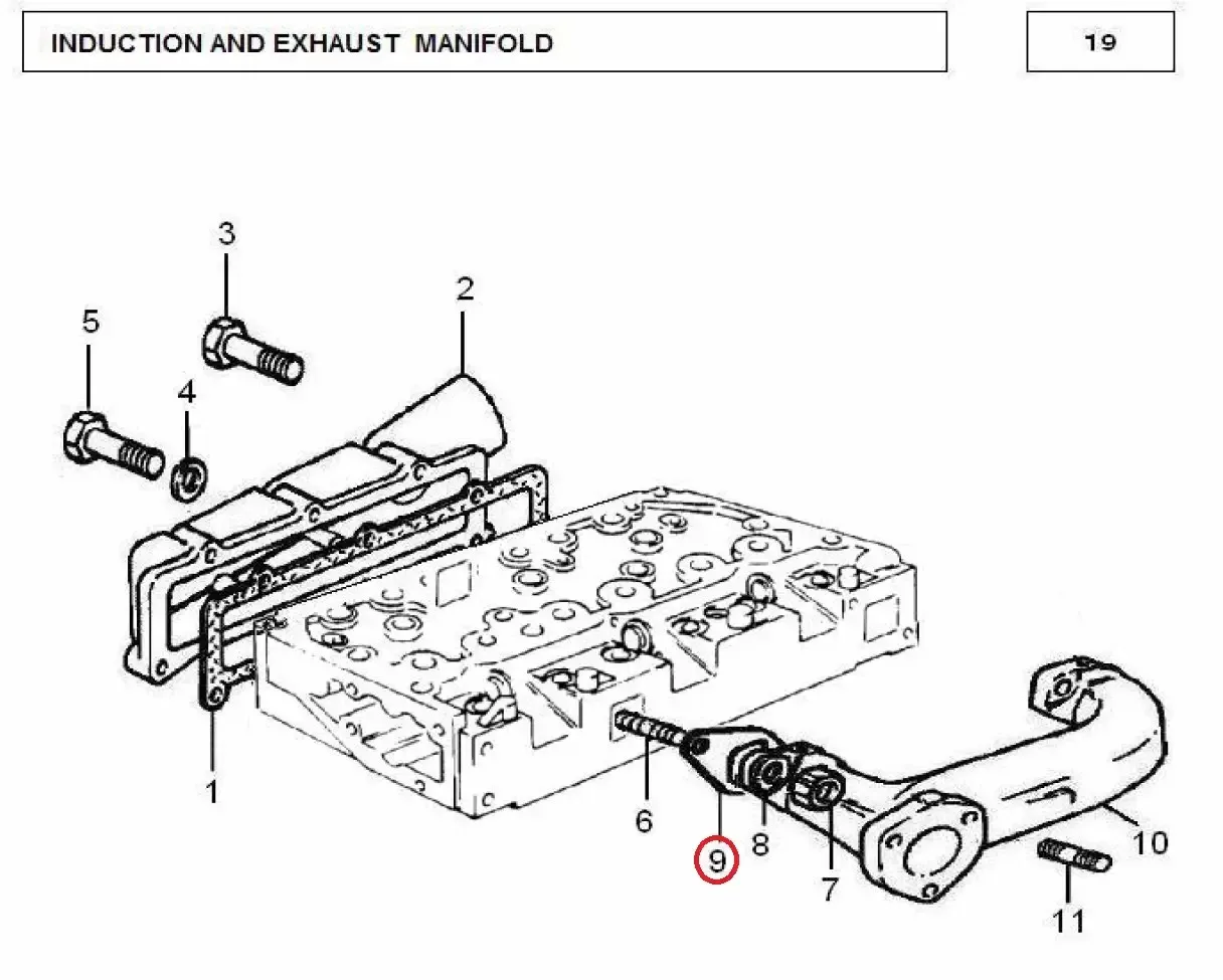 Diagram reference for Millat Massey Ferguson Tractor Spare Part GASKET 18028136862198 - Massey Ferguson tractor spare part
