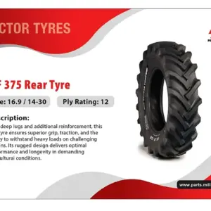 Millat Massey Ferguson Tractor Spare Part 2 REAR TYRE 1691430156002115600212 PR - Massey Ferguson tractor spare part