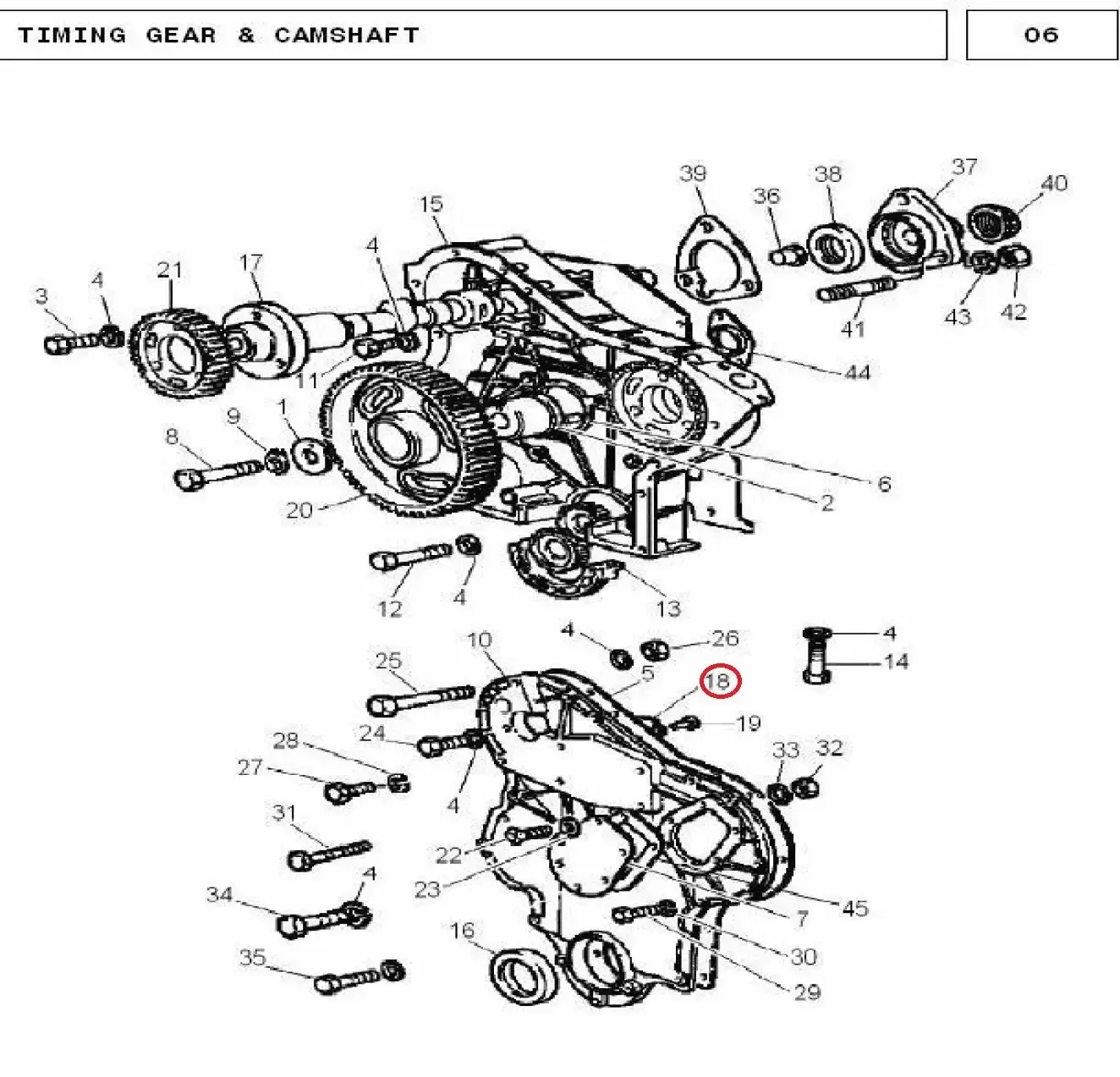 Diagram reference for Millat Massey Ferguson Tractor Spare Part SP RING CAM SHAFT 18588118588 - Massey Ferguson tractor spare part