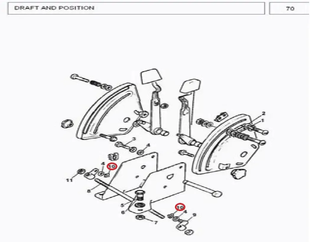 Diagram reference for Millat Massey Ferguson Tractor Spare Part 3 CLIPSAFETY ROD LEVER S 753063 - Massey Ferguson tractor spare part