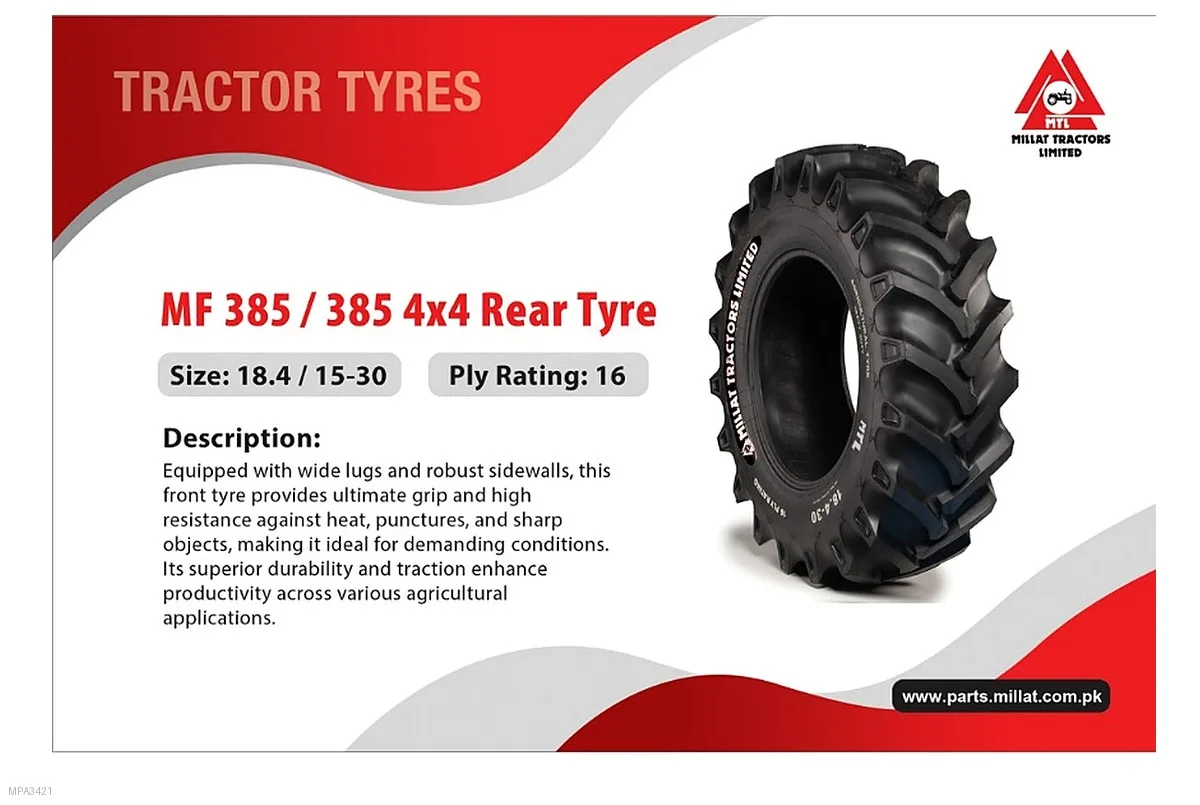 Millat Massey Ferguson Tractor Spare Part 8 FRONT TYRE 750 X 16 DELUXE 175008 LS 180940 HWP - Massey Ferguson tractor spar...