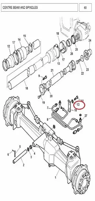 Diagram reference for Millat Massey Ferguson Tractor Spare Part 5 GRDDRIVE SHAFT FRNT 3699054 M 114412513774722 - Massey Ferguson tractor spare part